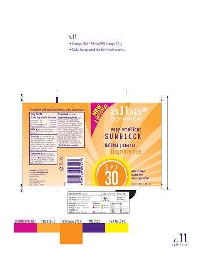 Image Of Tube Label (Alba Sunblock Natural Ff Spf 30)